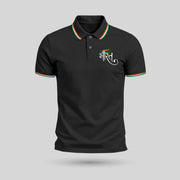Bharat | Tricolour PCPQ Polo Neck Unisex T-Shirt | Pure Cotton Luv My India Fashion | Tricolour Stripe Patriotic T-Shirt