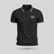 Jai Hind Tiranga Flag | Tricolour PCPQ Polo Neck Unisex T-Shirt | Pure Cotton Luv My India Fashion | Tricolour Stripe Patriotic T-Shirt