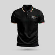 Jai Hind Tiranga Flag | Tricolour PCPQ Polo Neck Unisex T-Shirt | Pure Cotton Luv My India Fashion | Tricolour Stripe Patriotic T-Shirt