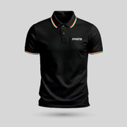 Jai Hind Tiranga Stripe | Tricolour PCPQ Polo Neck Unisex T-Shirt | Pure Cotton Luv My India Fashion | Tricolour Stripe Patriotic T-Shirt