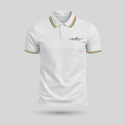 India | Tricolour PCPQ Polo Neck Unisex T-Shirt | Pure Cotton Luv My India Fashion | Tricolour Stripe Patriotic T-Shirt