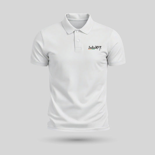 India Bharat | PCPQ Polo Neck Unisex T-Shirt | Pure Cotton Luv My India Fashion | Patriotic T-Shirt