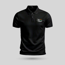 Jai Hind Tiranga Flag | PCPQ Polo Neck Unisex T-Shirt | Pure Cotton Luv My India Fashion | Patriotic T-Shirt