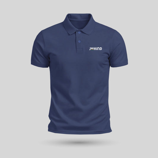 Jai Hind Tiranga Stripe | PCPQ Polo Neck Unisex T-Shirt | Pure Cotton Luv My India Fashion | Patriotic T-Shirt