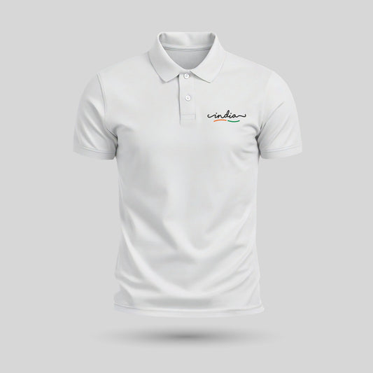 India | PCPQ Polo Neck Unisex T-Shirt | Pure Cotton Luv My India Fashion | Patriotic T-Shirt