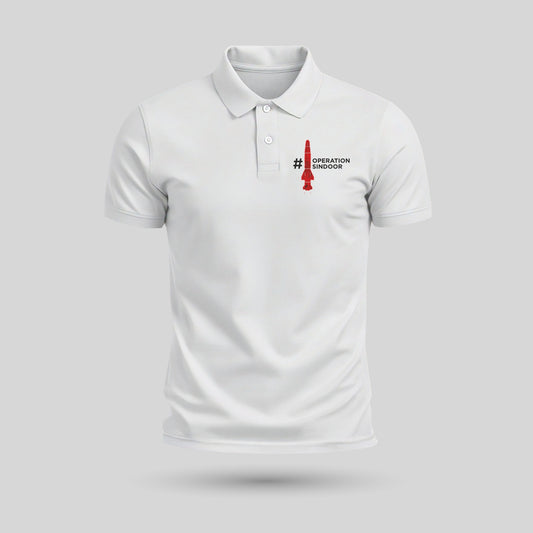 Operation Sindoor Theme | Tricolour PCPQ Polo Neck Unisex T-Shirt | Pure Cotton Luv My India Fashion | Patriotic T-Shirt
