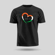 Love India | Round Neck Unisex T-Shirt | Pure Cotton Luv My India Fashion | Tiranga / Tricolour Patriotic T-Shirt