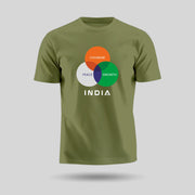 India: Peace, Growth, Courage | Round Neck Unisex T-Shirt | Pure Cotton Luv My India Fashion | Patriotic T-Shirt