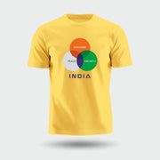 India: Peace, Growth, Courage | Round Neck Unisex T-Shirt | Pure Cotton Luv My India Fashion | Patriotic T-Shirt