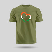 Love India | Round Neck Unisex T-Shirt | Pure Cotton Luv My India Fashion | Tiranga / Tricolour Patriotic T-Shirt