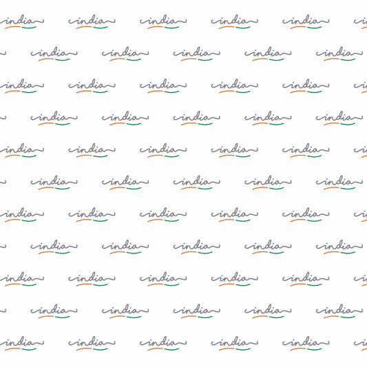 India Script Satin Saree | Contemporary Patriotic Design