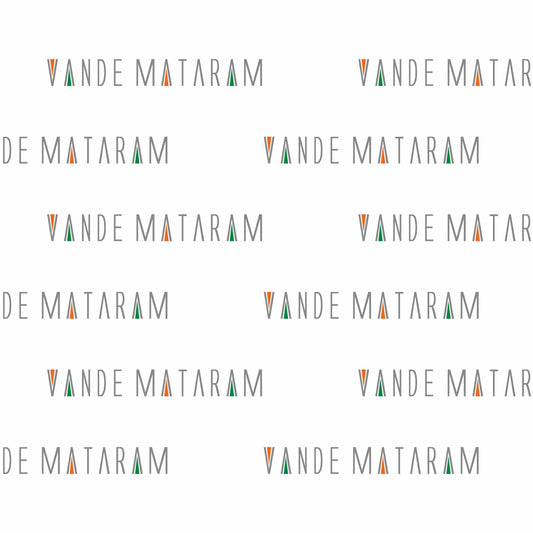 Vande Mataram Silver Zari Border Linen Stole