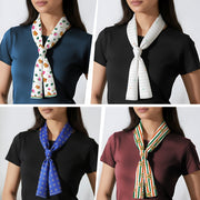 Luv My India Patriotic Scarf Combo | National Symbols Design | Ashok Chakra Design | Lotus Motifs Design | Bharat Tiranga Design | Curated Modal Satin Scarves | 100x25 CM Scarves