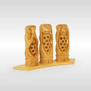 Three Wise Monkeys | Luv My India Wooden Sculpture | 6x3.5 Inch Elegant Decor