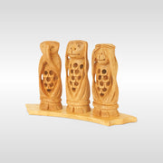 Three Wise Monkeys | Luv My India Wooden Sculpture | 6x3.5 Inch Elegant Decor