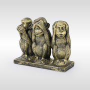 Three Wise Monkeys | Luv My India 4.75x4 Inch Elegant Decor Sculpture