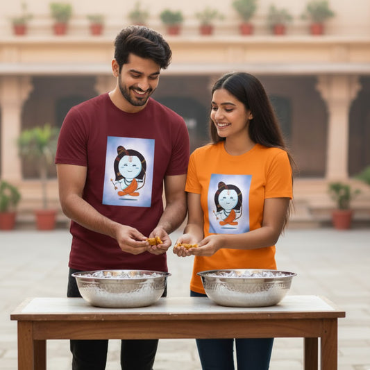 Lord Ram | Round Neck Unisex T-Shirt | Pure Cotton Luv My India Fashion | Shri Ram Spiritual T-Shirt