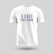 Vande Mataram | Patriotic Curated Combo | Round Neck Pure Cotton White Unisex T-Shirt | Round Neck Pure Cotton Yellow Kids' T-Shirt | 2.5x2.5 CM Round Badges