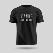 Vande Mataram | Patriotic Curated Combo | Round Neck Pure Cotton Black Unisex T-Shirt | Round Neck Pure Cotton White Kids' T-Shirt | 2.5x2.5 CM Round Badges