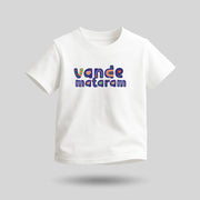 Vande Mataram | Patriotic Curated Combo | Round Neck Pure Cotton Black Unisex T-Shirt | Round Neck Pure Cotton White Kids' T-Shirt | 2.5x2.5 CM Round Badges