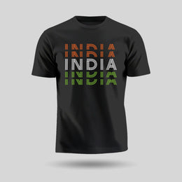 India Tiranga | Round Neck Unisex T-Shirt | Pure Cotton Luv My India Fashion | Tricolour Patriotic T-Shirt