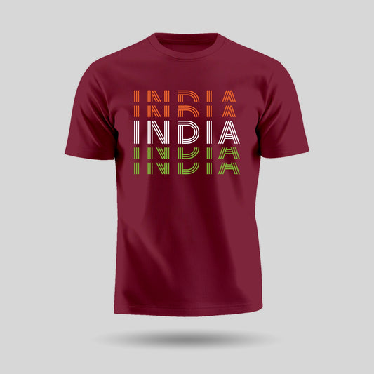 India Tiranga | Round Neck Unisex T-Shirt | Pure Cotton Luv My India Fashion | Tricolour Patriotic T-Shirt