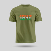 1947 | Round Neck Unisex T-Shirt | Pure Cotton Luv My India Fashion | Tiranga / Tricolour Patriotic T-Shirt