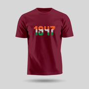 1947 | Round Neck Unisex T-Shirt | Pure Cotton Luv My India Fashion | Tiranga / Tricolour Patriotic T-Shirt