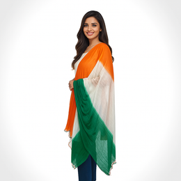 Rasal Tricolour Designer Dupatta | Luv My India Tie Dye Dupatta For Women | Patriotic Dupatta