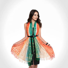 Tricolour Crush Dupatta Dupatta | Luv My India Tie Dye Dupatta For Women | Patriotic Dupatta