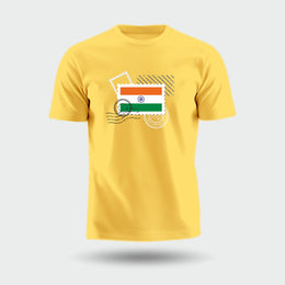 Tiranga Vintage Stamp | Round Neck Unisex T-Shirt | Pure Cotton Luv My India Fashion | Patriotic T-Shirt