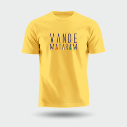 Stylised Vande Mataram | Round Neck Unisex T-Shirt | Pure Cotton Luv My India Fashion | Patriotic T-Shirt