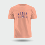 Stylised Vande Mataram | Round Neck Unisex T-Shirt | Pure Cotton Luv My India Fashion | Patriotic T-Shirt