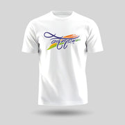 Vande Mataram And Tricolour | Patriotic Curated Combo | Round Neck Pure Cotton White Unisex T-Shirt | Round Neck Pure Cotton Yellow Kids' T-Shirt | 2.5x2.5 CM Round Badges