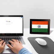 Gift Hamper | Luv My India Gift Hamper For Corporate & Personal Gifting | Khadi Tiranga 6x9 Inch Brown Frame | Patriotic Badges | 10 Inch Ashoka Stambh | Paperweight | Fridge Magnet | Bharat Black Frame