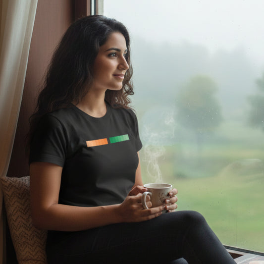 Tiranga | Round Neck Women’s T-Shirt | Pure Cotton Luv My India Fashion | Patriotic T-Shirt