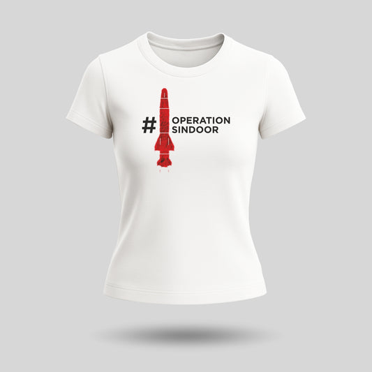 Operation Sindoor | Round Neck Women’s T-Shirt | Pure Cotton Luv My India Fashion | Patriotic T-Shirt