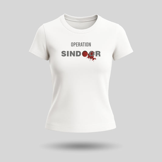 Operation Sindoor Design | Round Neck Women’s T-Shirt | Pure Cotton Luv My India Fashion | Patriotic T-Shirt