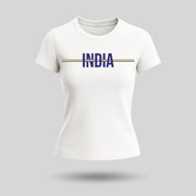 India | Round Neck Women’s T-Shirt | Pure Cotton Luv My India Fashion | Tiranga / Tricolour Patriotic T-Shirt