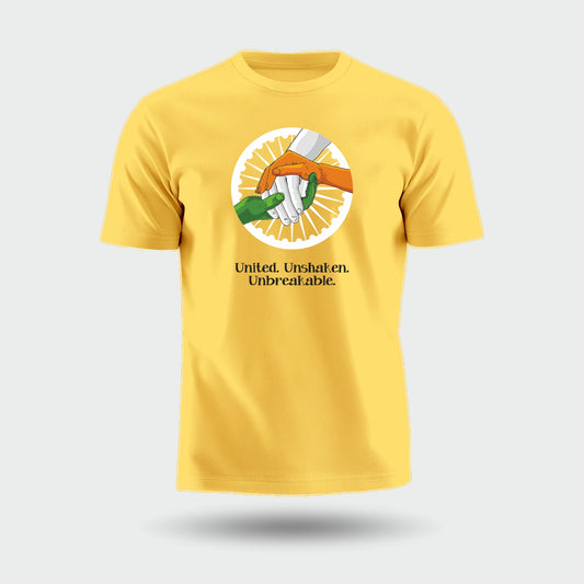 United Unshaken Unbreakable | Round Neck Unisex T-Shirt | Pure Cotton Luv My India Fashion | Patriotic T-Shirt