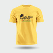 India Rises With Her | Round Neck Unisex T-Shirt | Pure Cotton Luv My India Fashion | Patriotic T-Shirt