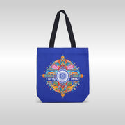 National Symbols | Patriotic Spacious Canvas Tote Bag | Luv My India 15x16 Inch Multipurpose Carry-All