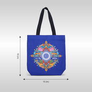 National Symbols | Patriotic Spacious Canvas Tote Bag | Luv My India 15x16 Inch Multipurpose Carry-All