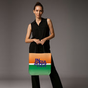 India Bharat Tricolour | Patriotic Spacious Canvas Tote Bag | Luv My India 15x16 Inch Multipurpose Carry-all