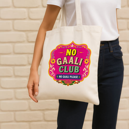 No Gaali Club Cotton Canvas Tote Bag