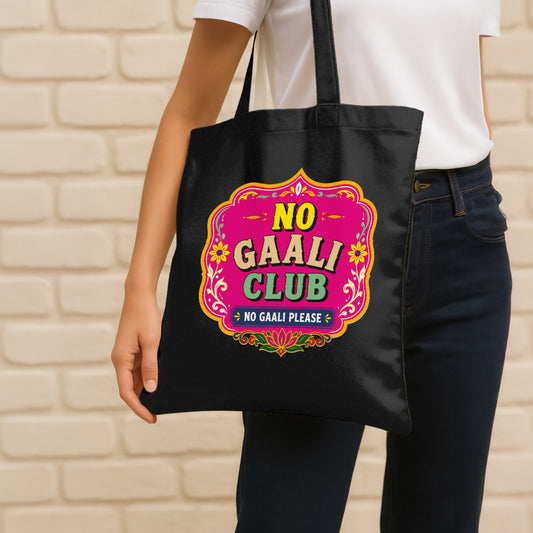 No Gaali Club Cotton Canvas Tote Bag