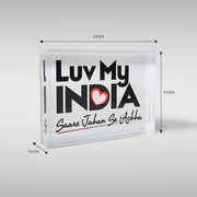 Luv My India Paperweight | Acrylic 3.5x2.5  Inch Patriotic Paperweight