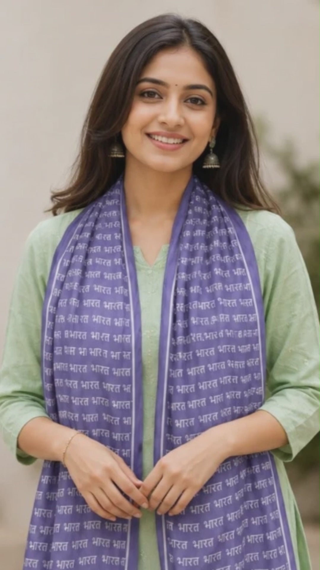 Bharat Satin Stole | Unisex  | Blue