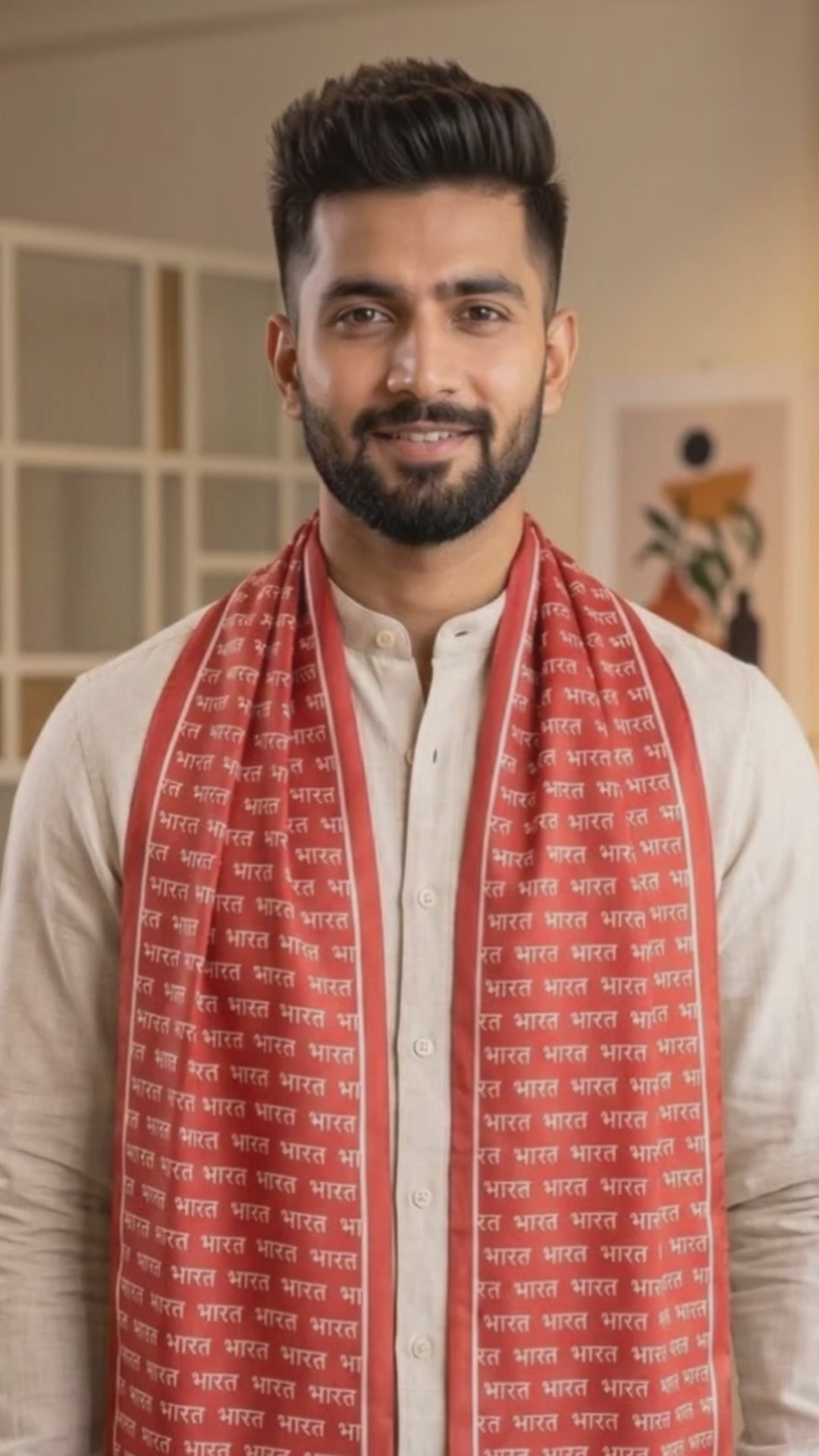 Bharat Satin Stole | Unisex  | Maroon