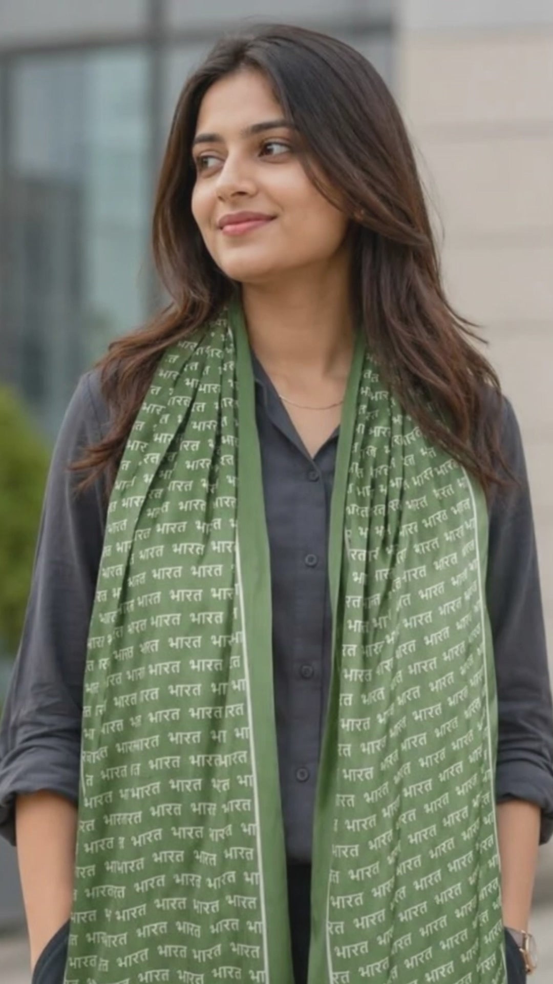 Bharat Satin Stole | Unisex  | Green